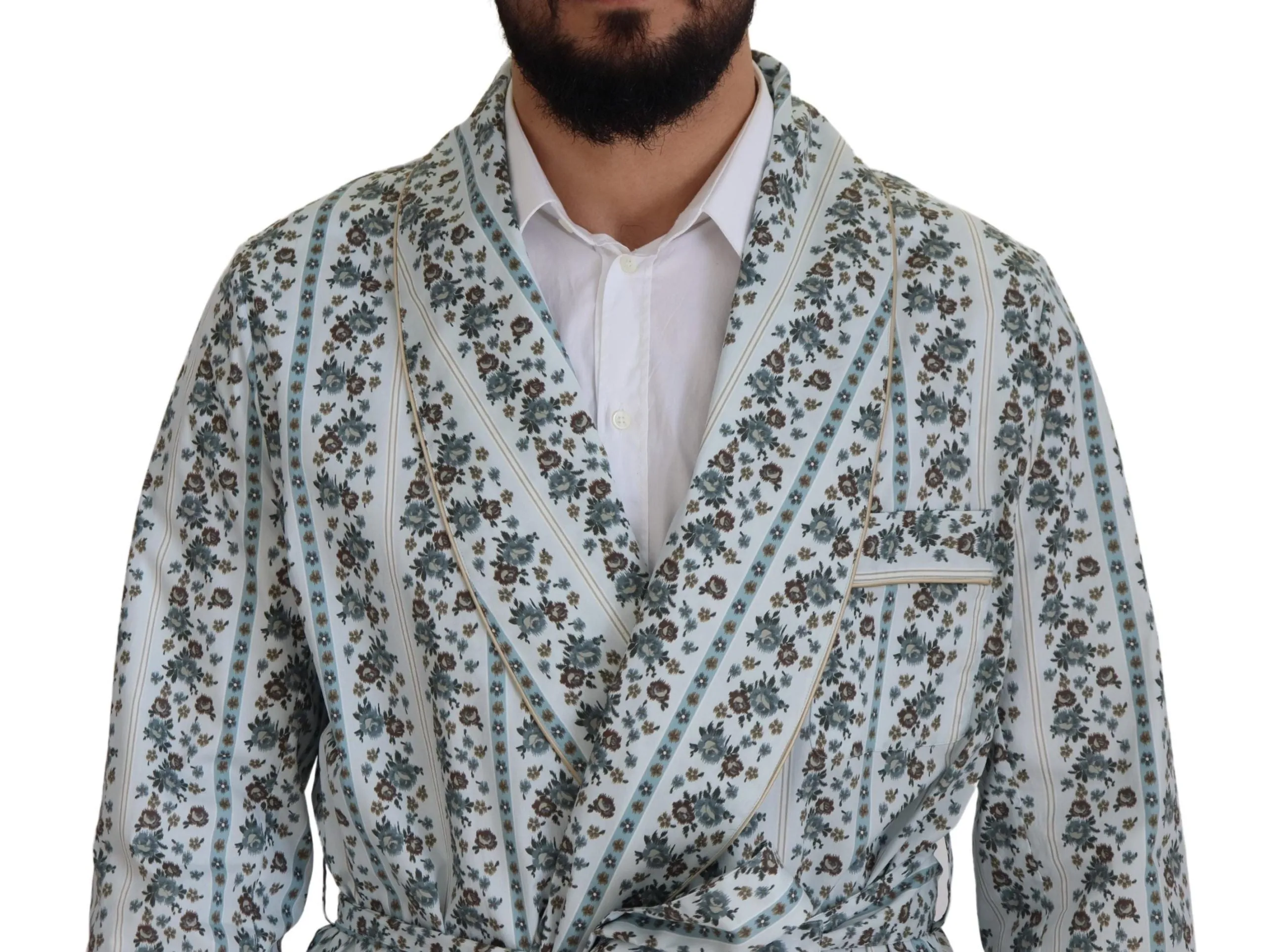 Elegant Floral Cotton Jacket Robe sold by Louxly product image thumbnail 4