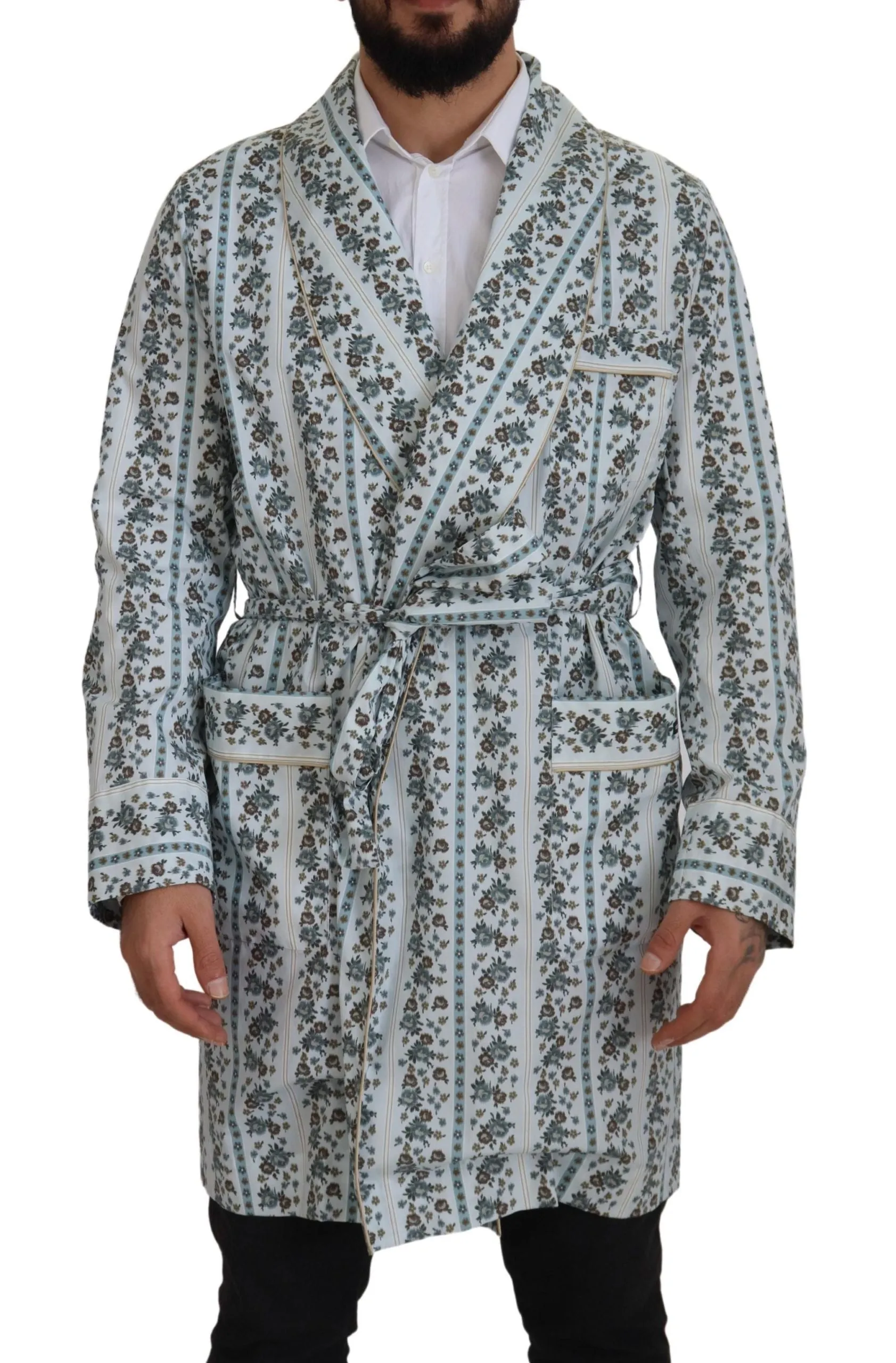 Elegant Floral Cotton Jacket Robe sold by Louxly product image thumbnail 2