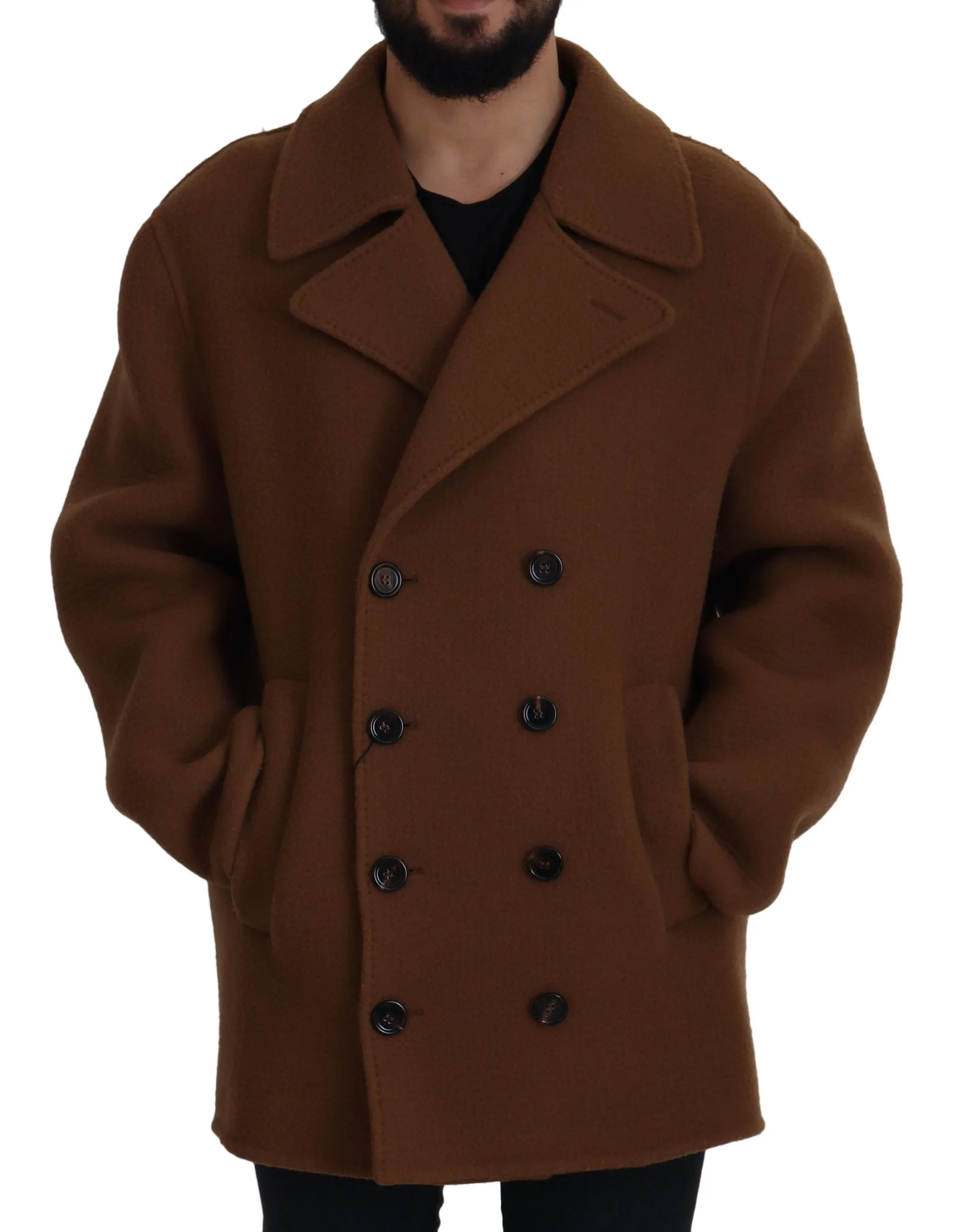 Elegant Double Breasted Brown Jacket sold by Louxly product image thumbnail 2