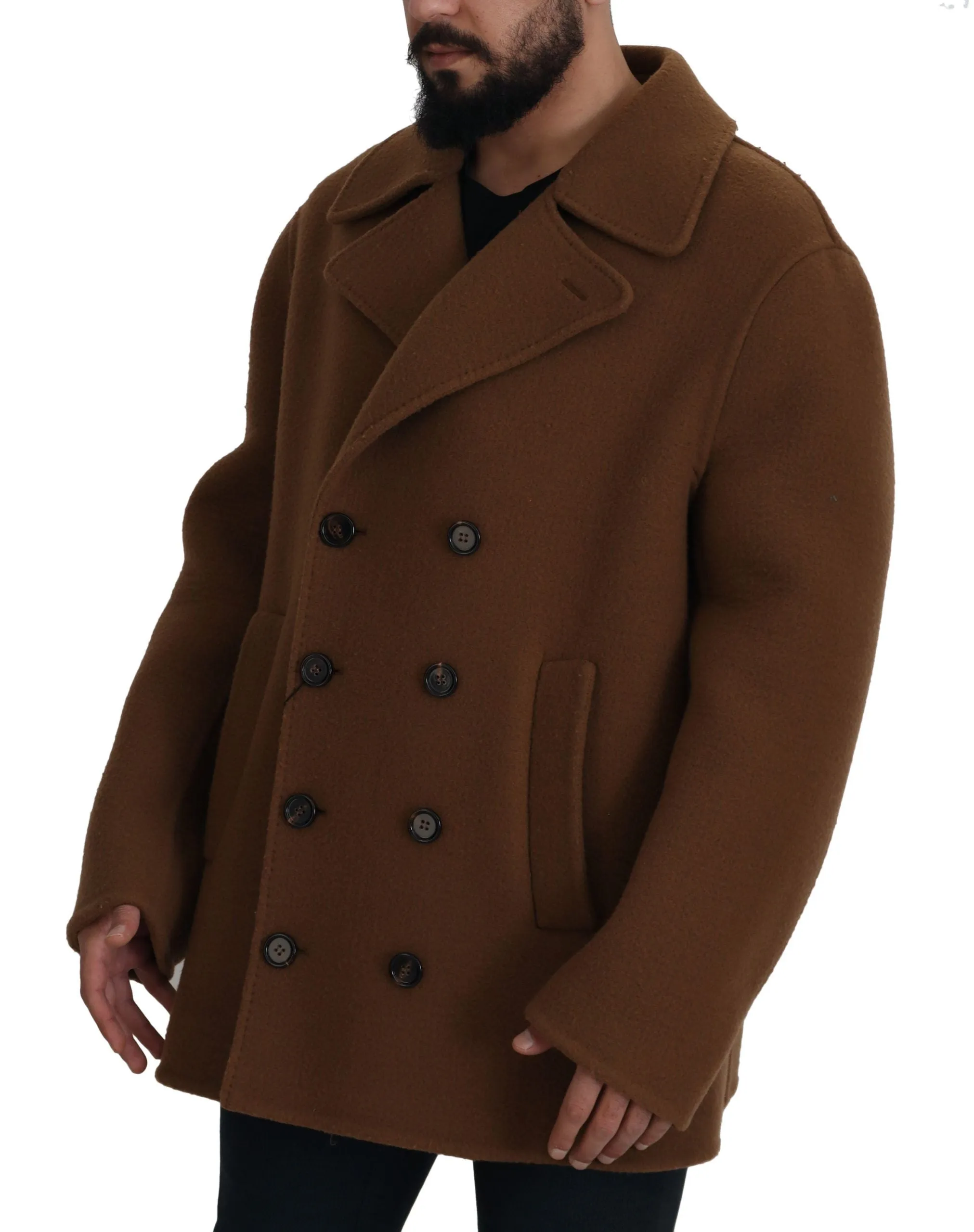 Elegant Double Breasted Brown Jacket sold by Louxly product image thumbnail 3