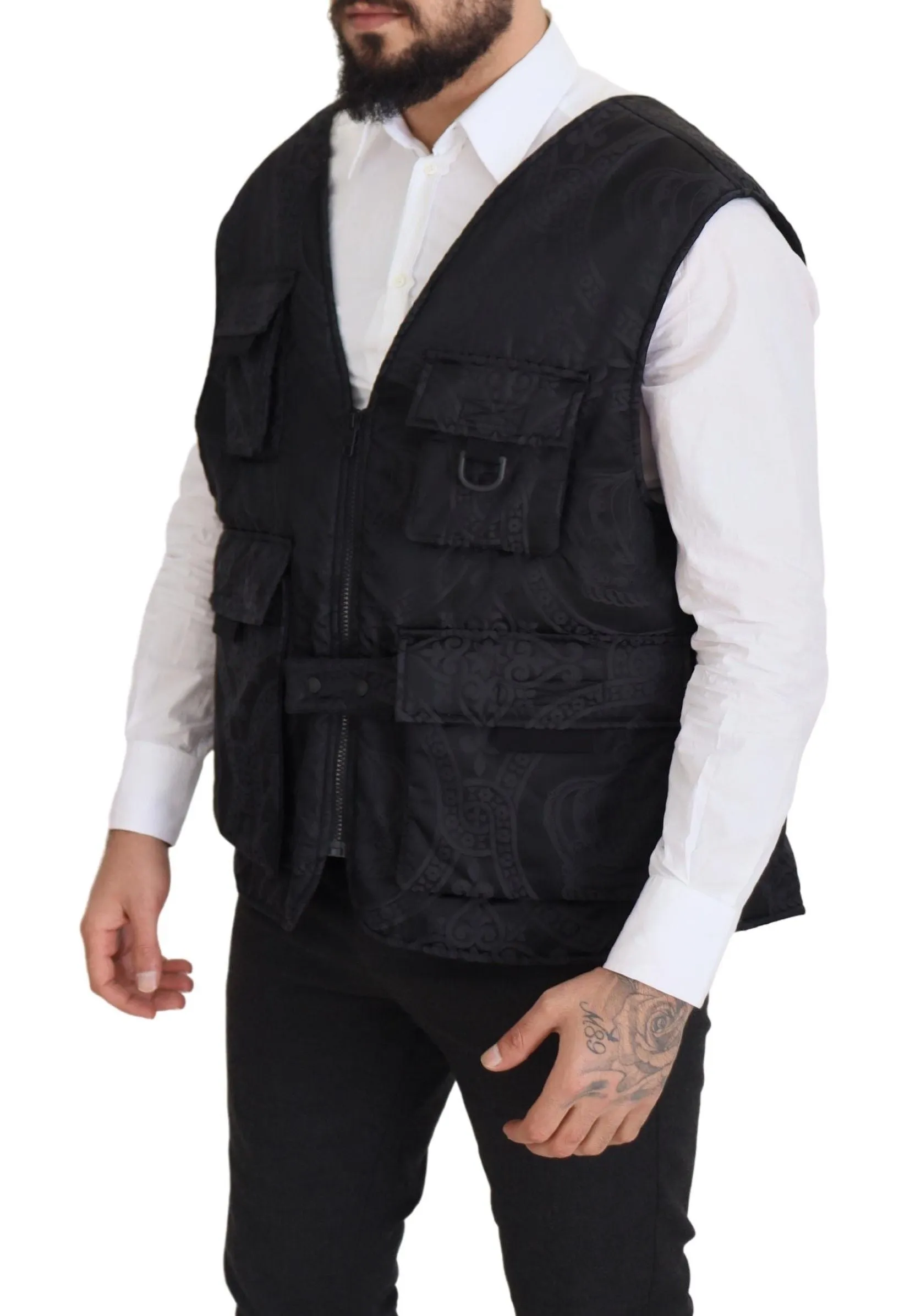 Elegant Sleeveless Vest Jacket in Black sold by Louxly product image thumbnail 2