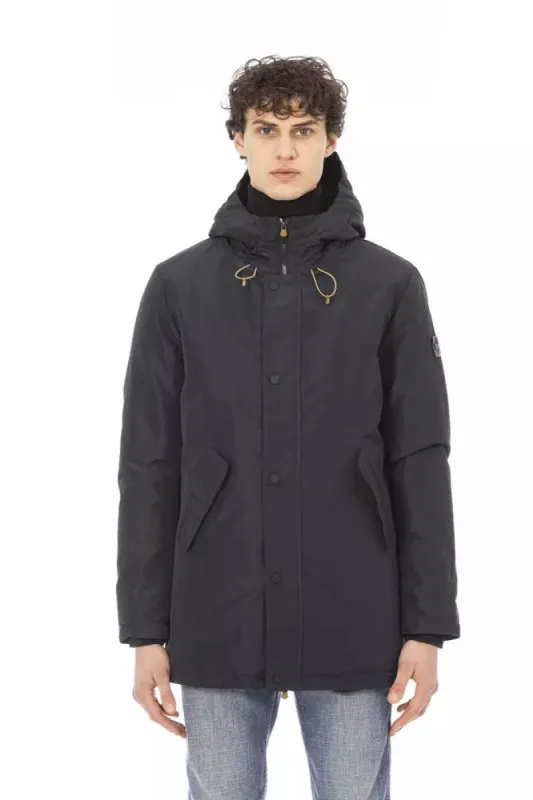 Blue Polyester Men Jacket sold by Louxly