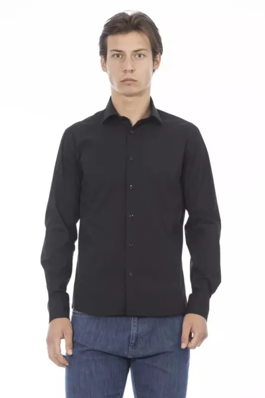 Black Cotton Men Shirt sold by Louxly