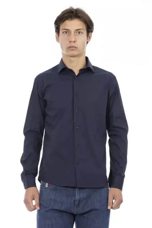 Blue Cotton Men Shirt sold by Louxly