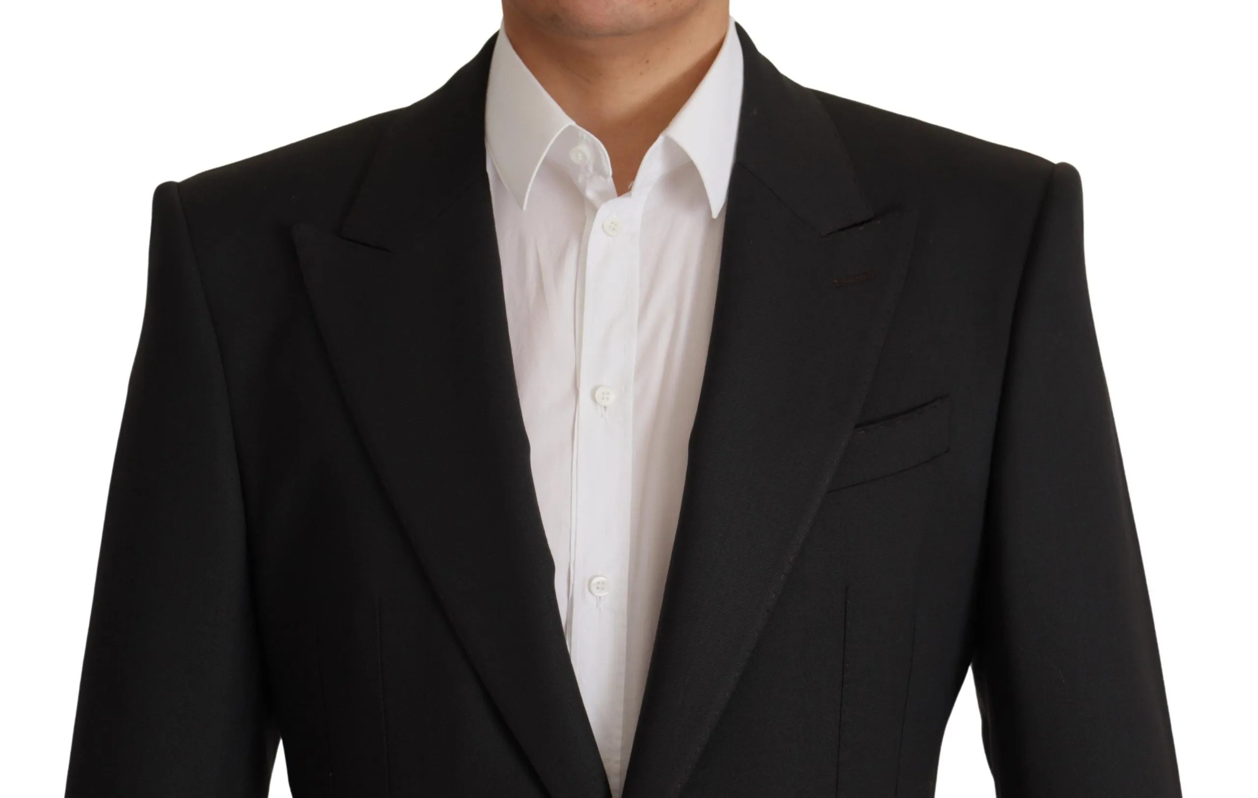Elegant Slim Black Wool Blazer Jacket sold by Louxly product image thumbnail 3