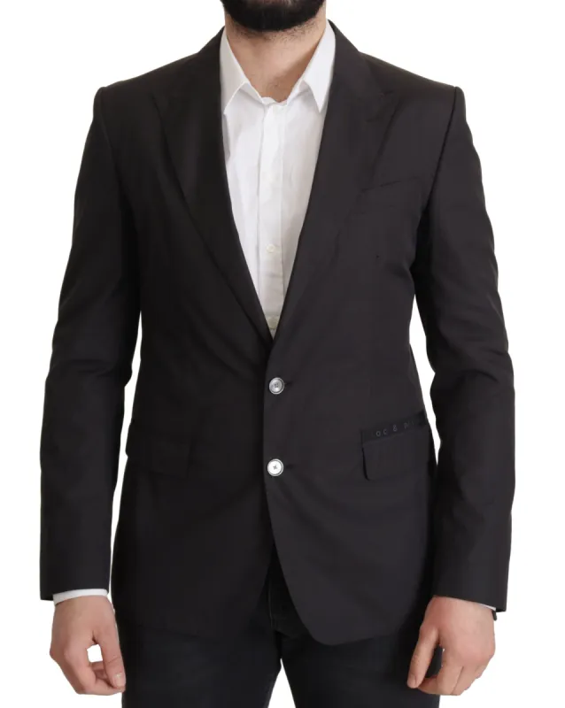 Elegant Taormina Black Cotton Blazer sold by Louxly