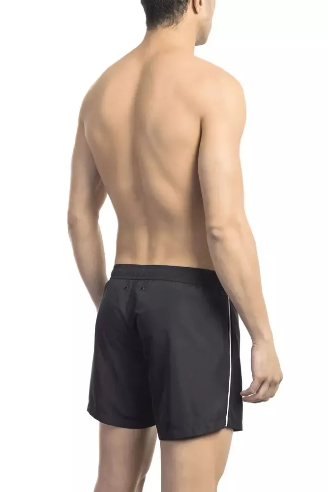 Black Polyester Men Swim Short sold by Louxly product image thumbnail 2