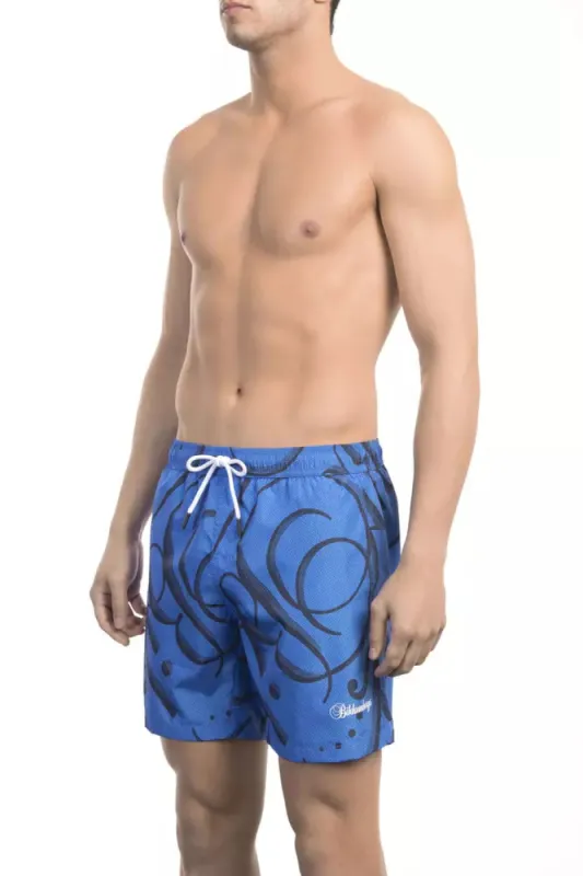 Blue Polyester Men Swim Short sold by Louxly