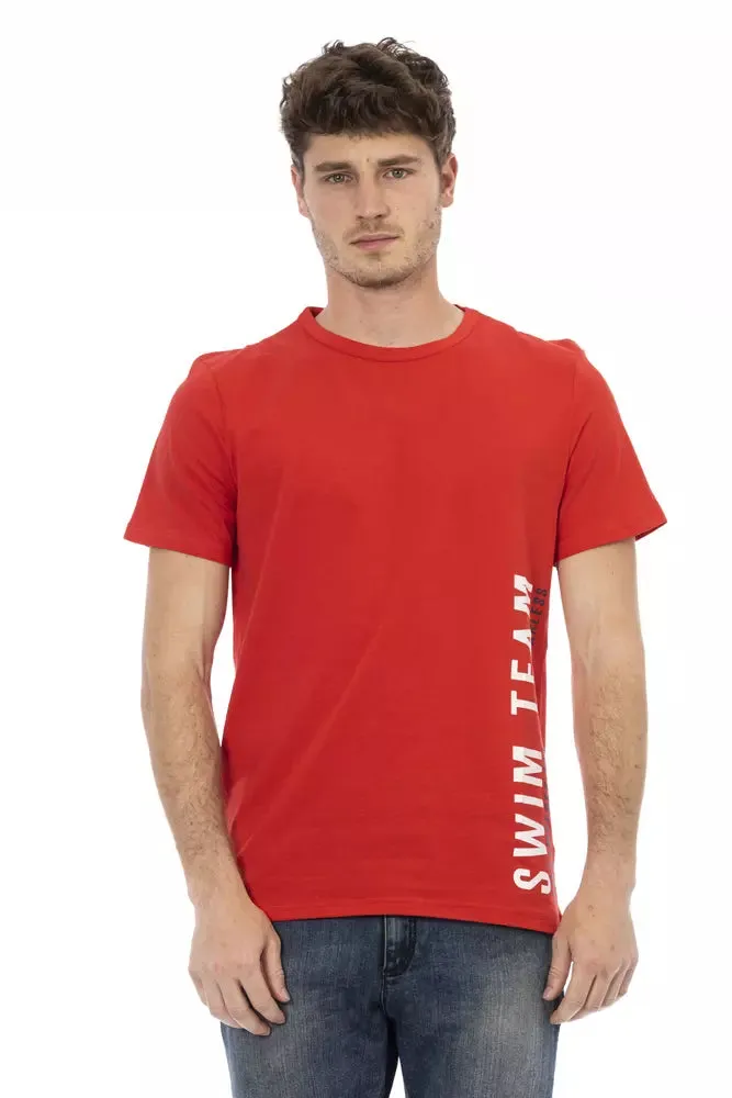 Red Cotton Men's T-Shirt sold by Louxly