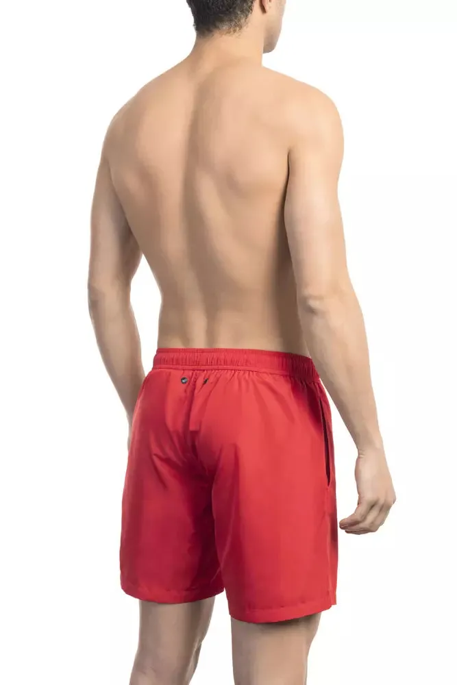 Red Polyester Men Swim Short sold by Louxly product image thumbnail 2