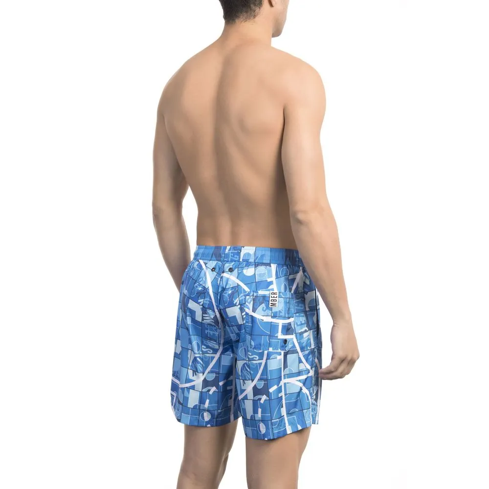 Light Blue Polyester Men Swim Short sold by Louxly product image thumbnail 2