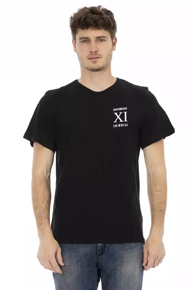 Black Cotton Men T-Shirt sold by Louxly