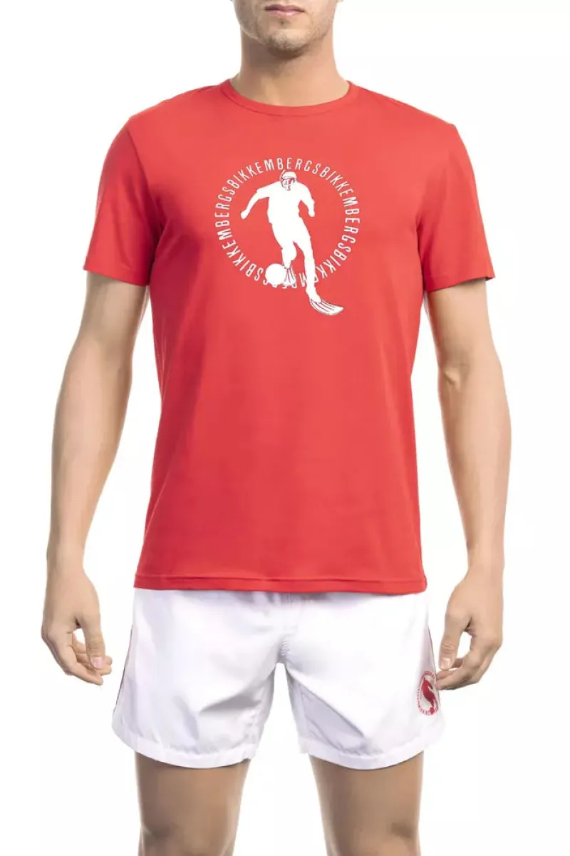 Red Cotton Men T-Shirt sold by Louxly