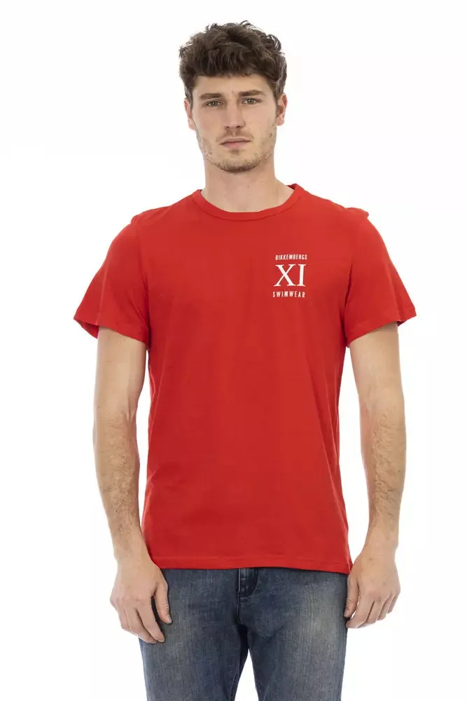 Red Cotton Men T-Shirt sold by Louxly