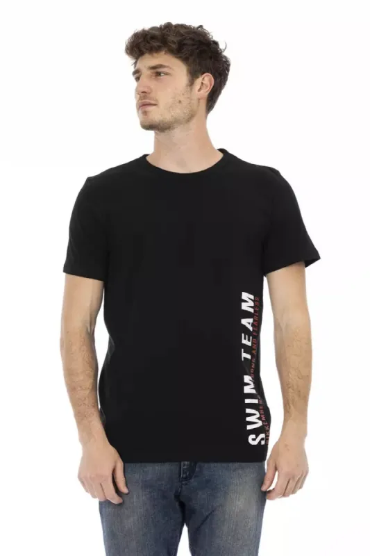 Black Cotton Men's T-Shirt sold by Louxly