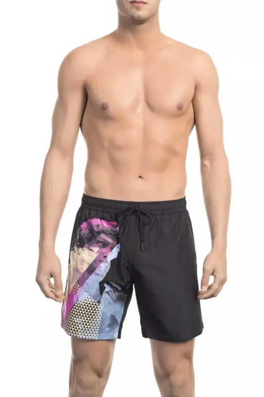 Black Polyester Men Swim Short sold by Louxly