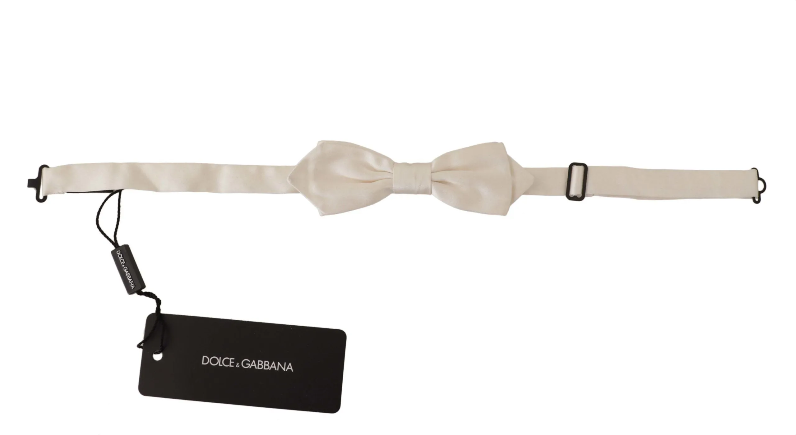 Elegant White Silk Bow Tie sold by Louxly product image thumbnail 2