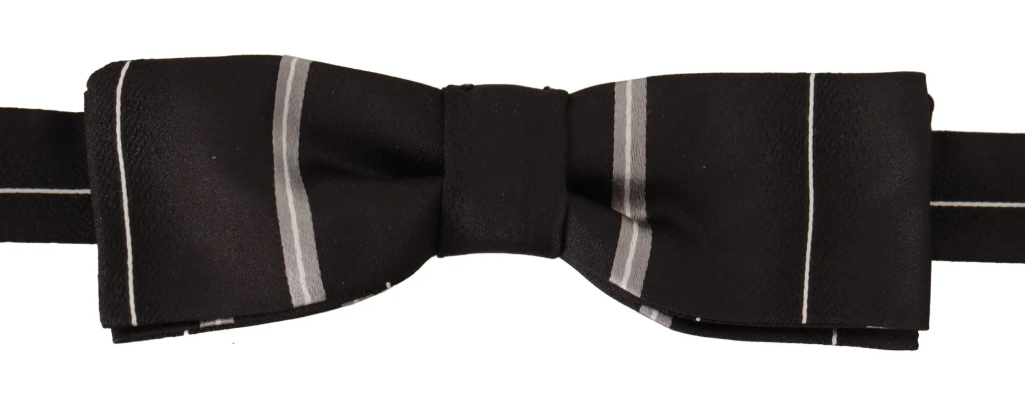 Elegant Silk Bow Tie in Black and Grey sold by Louxly