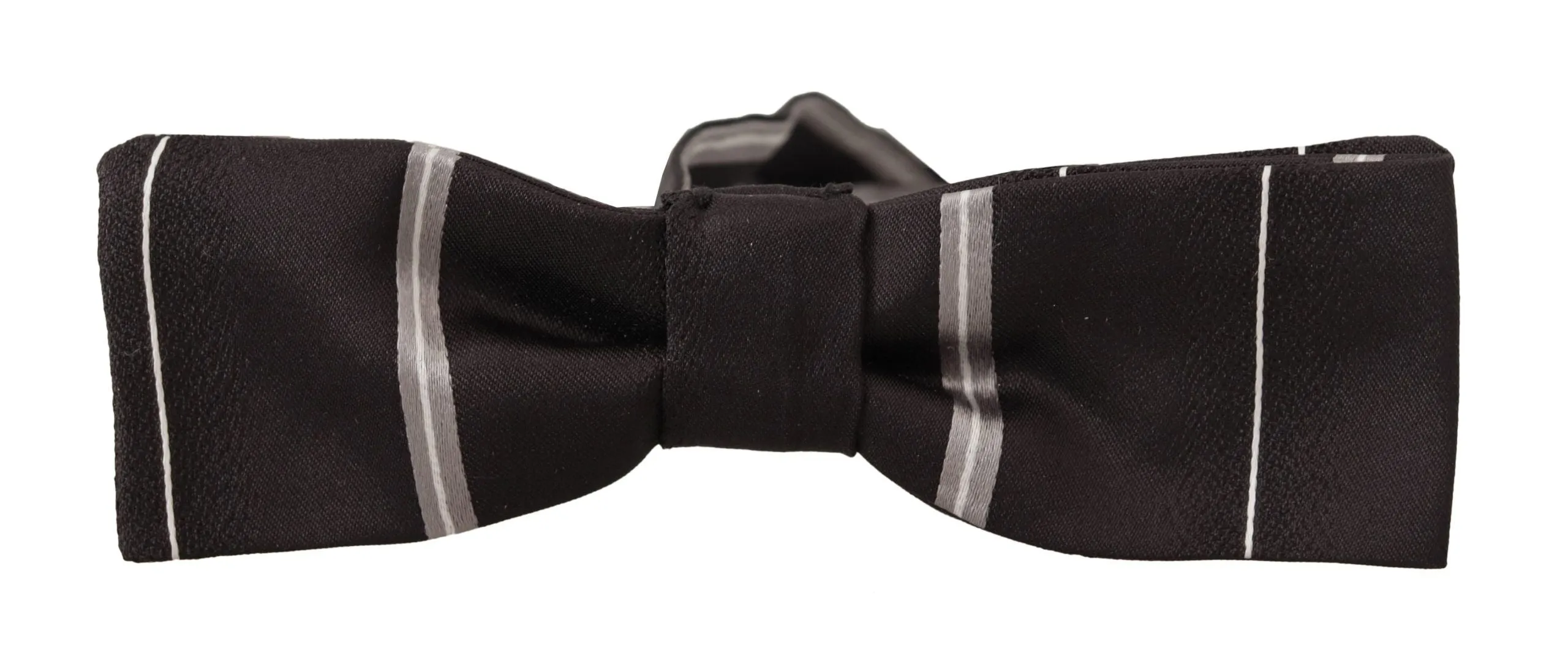 Elegant Silk Bow Tie in Black and Grey sold by Louxly product image thumbnail 2