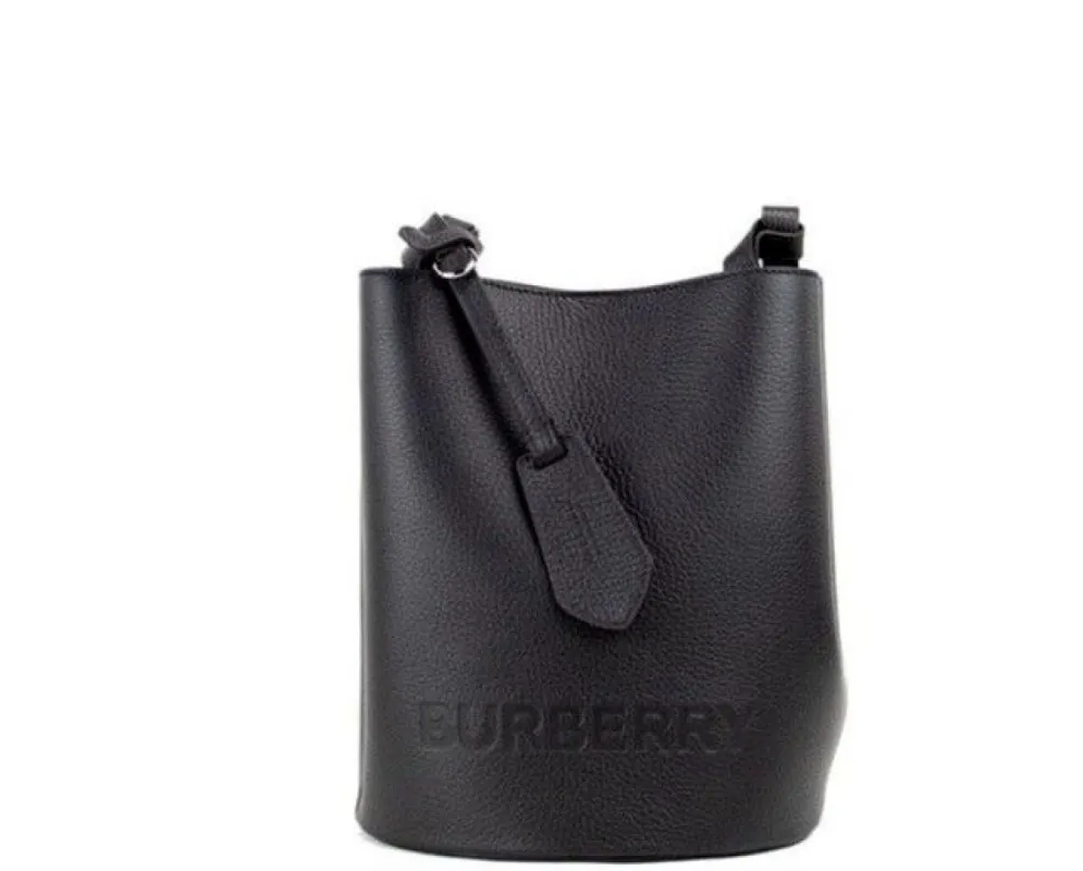Lorne Small Black Pebbled Leather Bucket Crossbody Handbag Purse sold by Louxly
