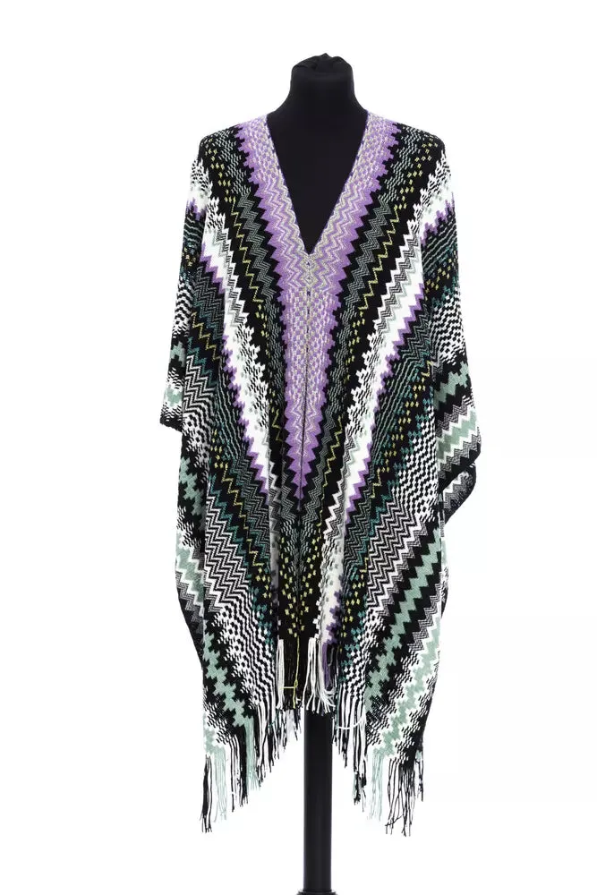 Multicolor Wool Women Poncho sold by Louxly