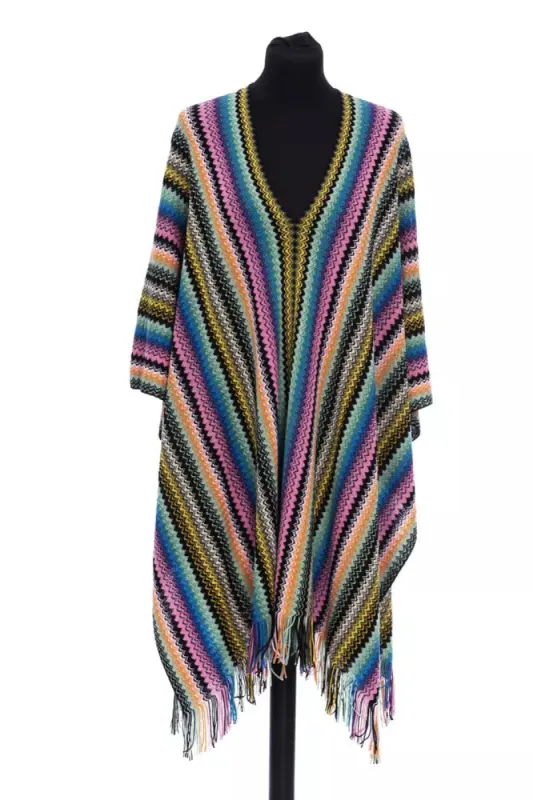 Multicolor Wool Women Poncho made by Missoni