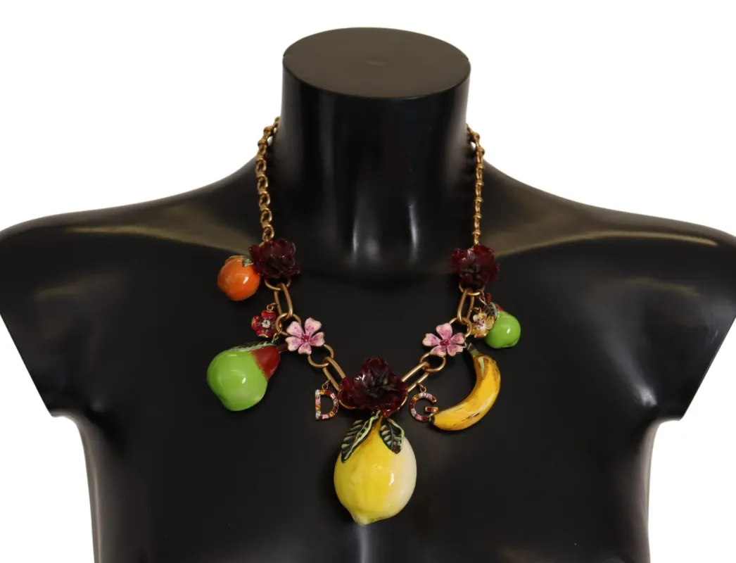 Chic Gold Statement Sicily Fruit Necklace made by Louxly