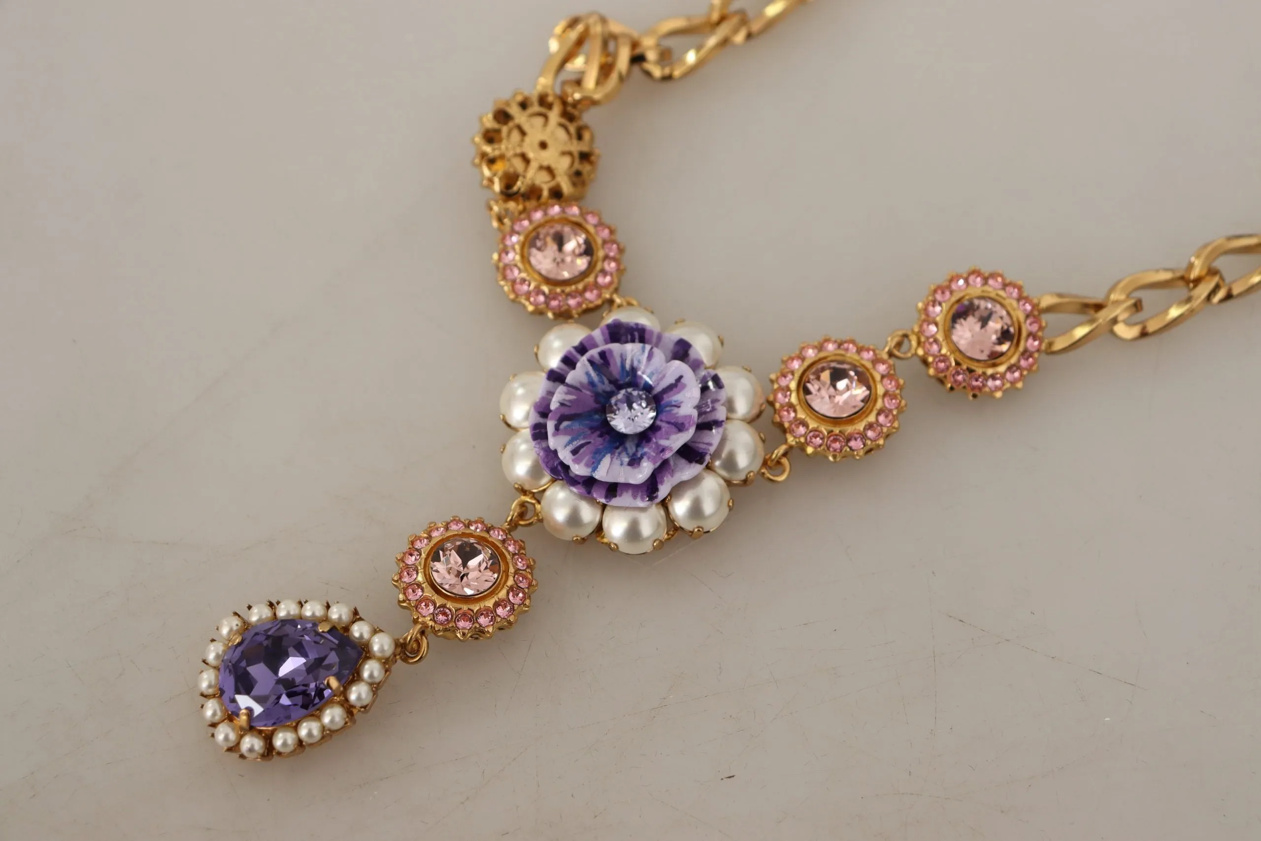 Elegant Floral Crystal Statement Necklace sold by Louxly product image thumbnail 5