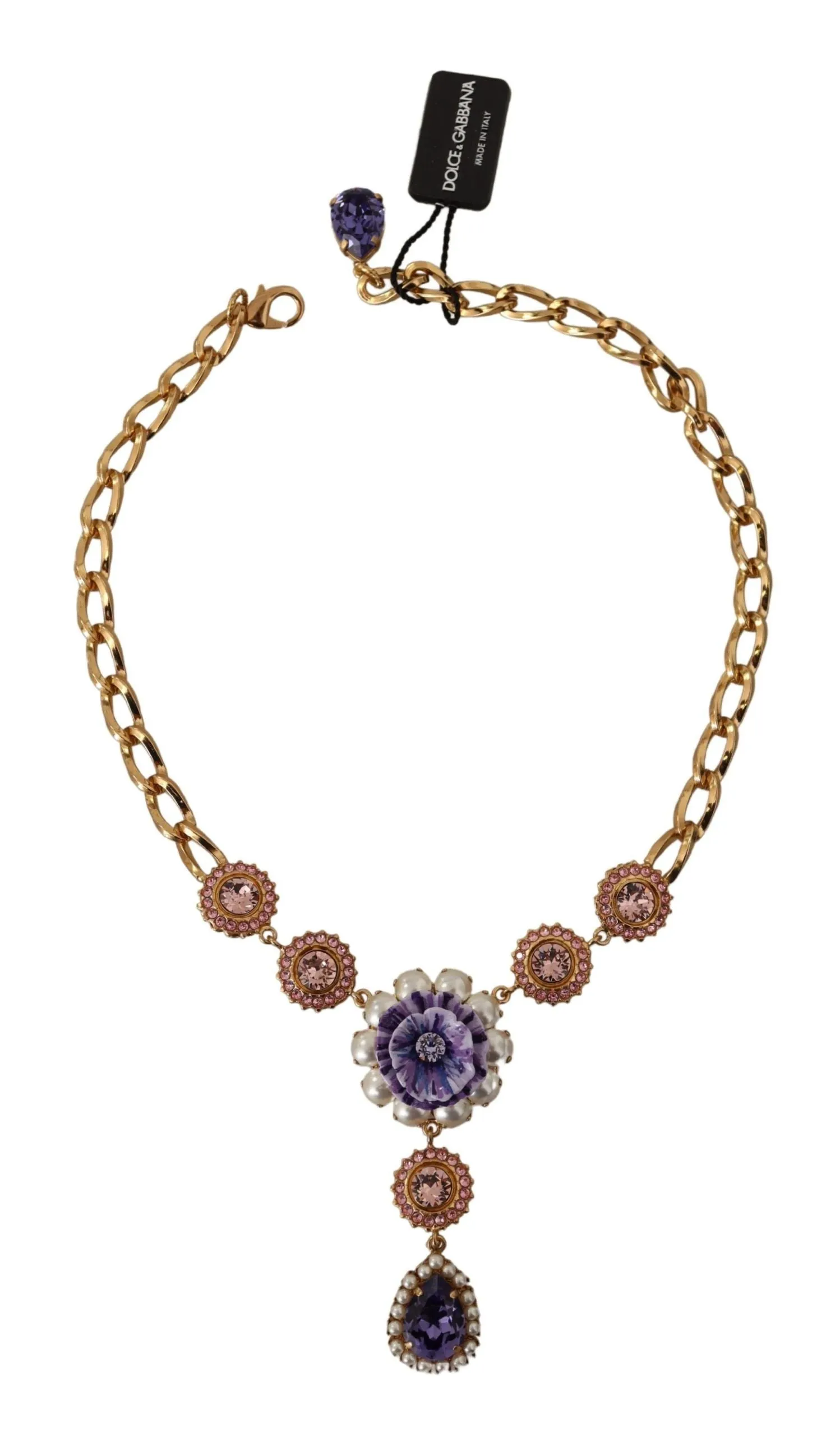 Elegant Floral Crystal Statement Necklace sold by Louxly product image thumbnail 3