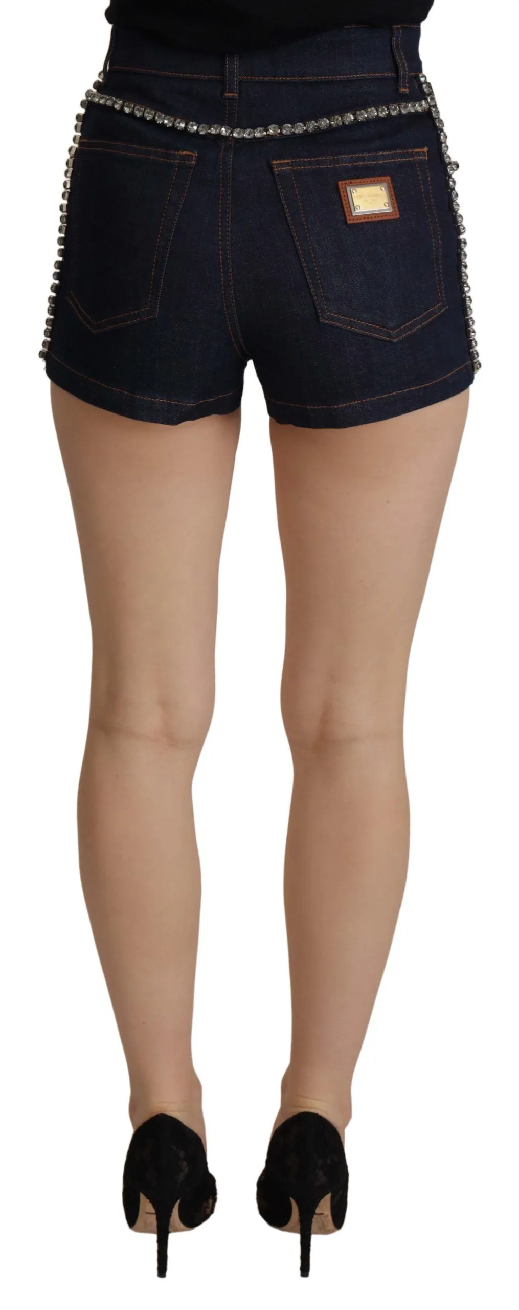 Chic High Waist Hot Pants Shorts with Crystal Detailing sold by Louxly product image thumbnail 2