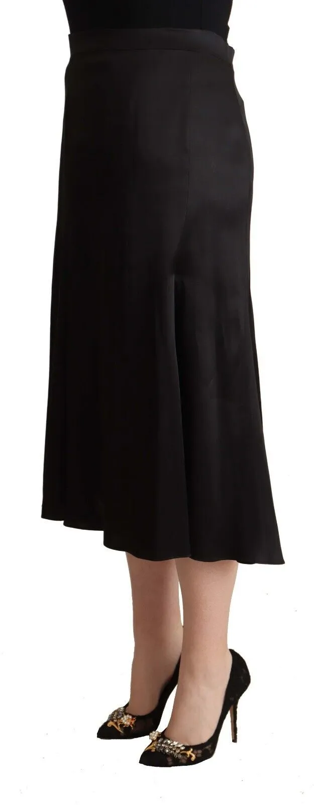Elegant High Waist Midi Black Skirt sold by Louxly product image thumbnail 2