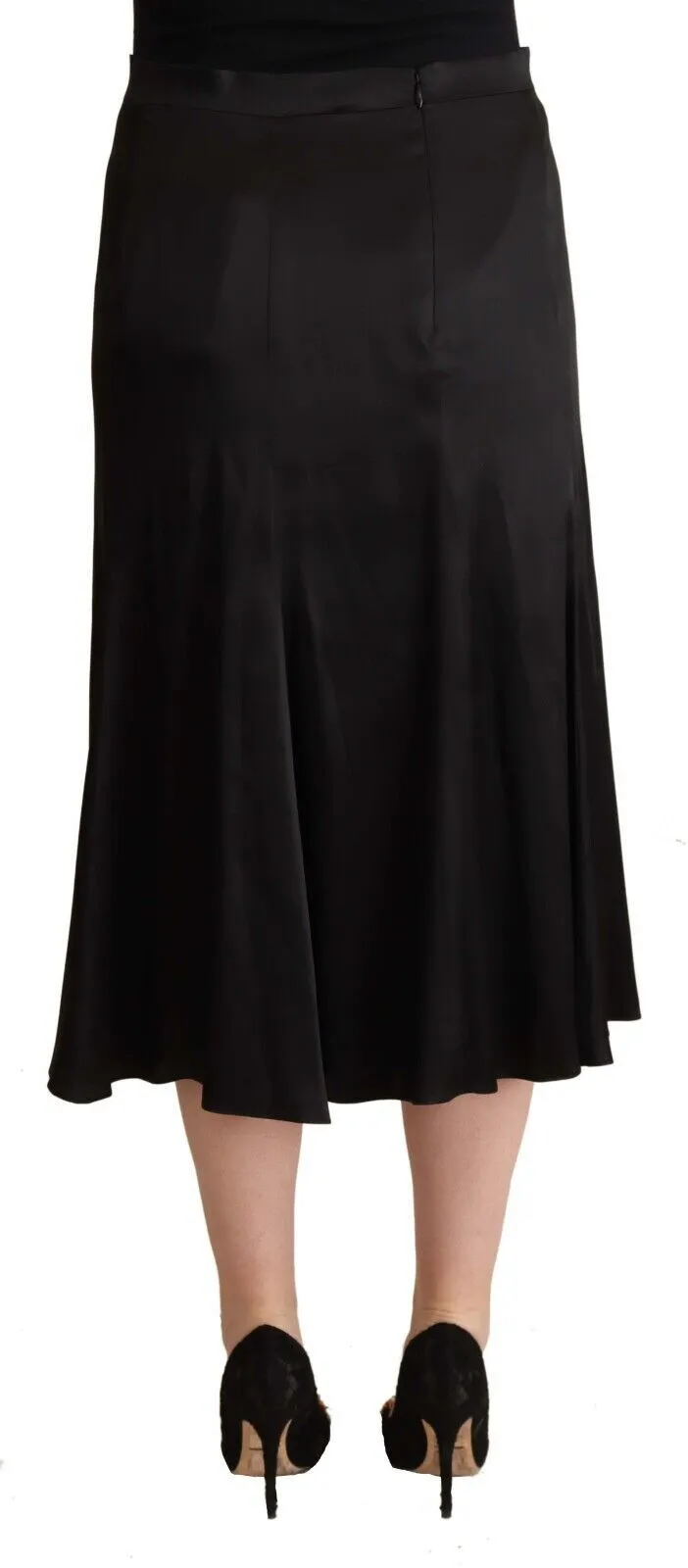 Elegant High Waist Midi Black Skirt sold by Louxly product image thumbnail 3
