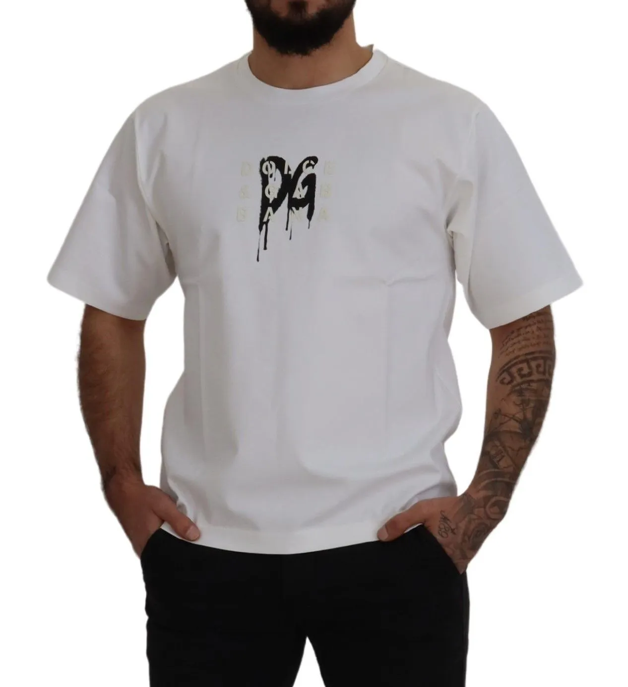 Timeless White Logo Crewneck Tee sold by Louxly product image thumbnail 5