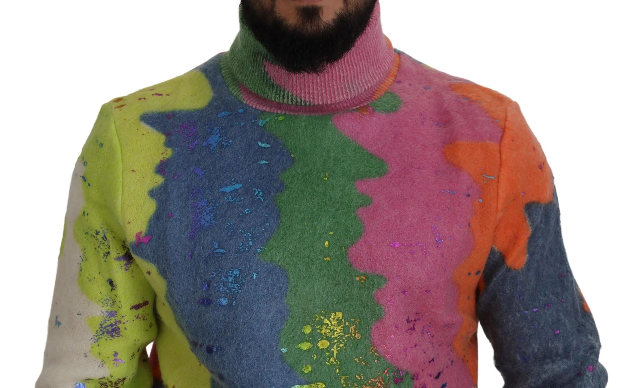 Multicolor Turtleneck TV Motive Sweater sold by Louxly product image thumbnail 3
