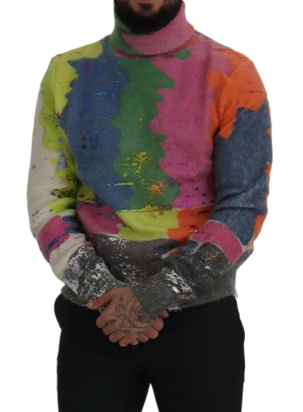 Multicolor Turtleneck TV Motive Sweater sold by Louxly product image thumbnail 4