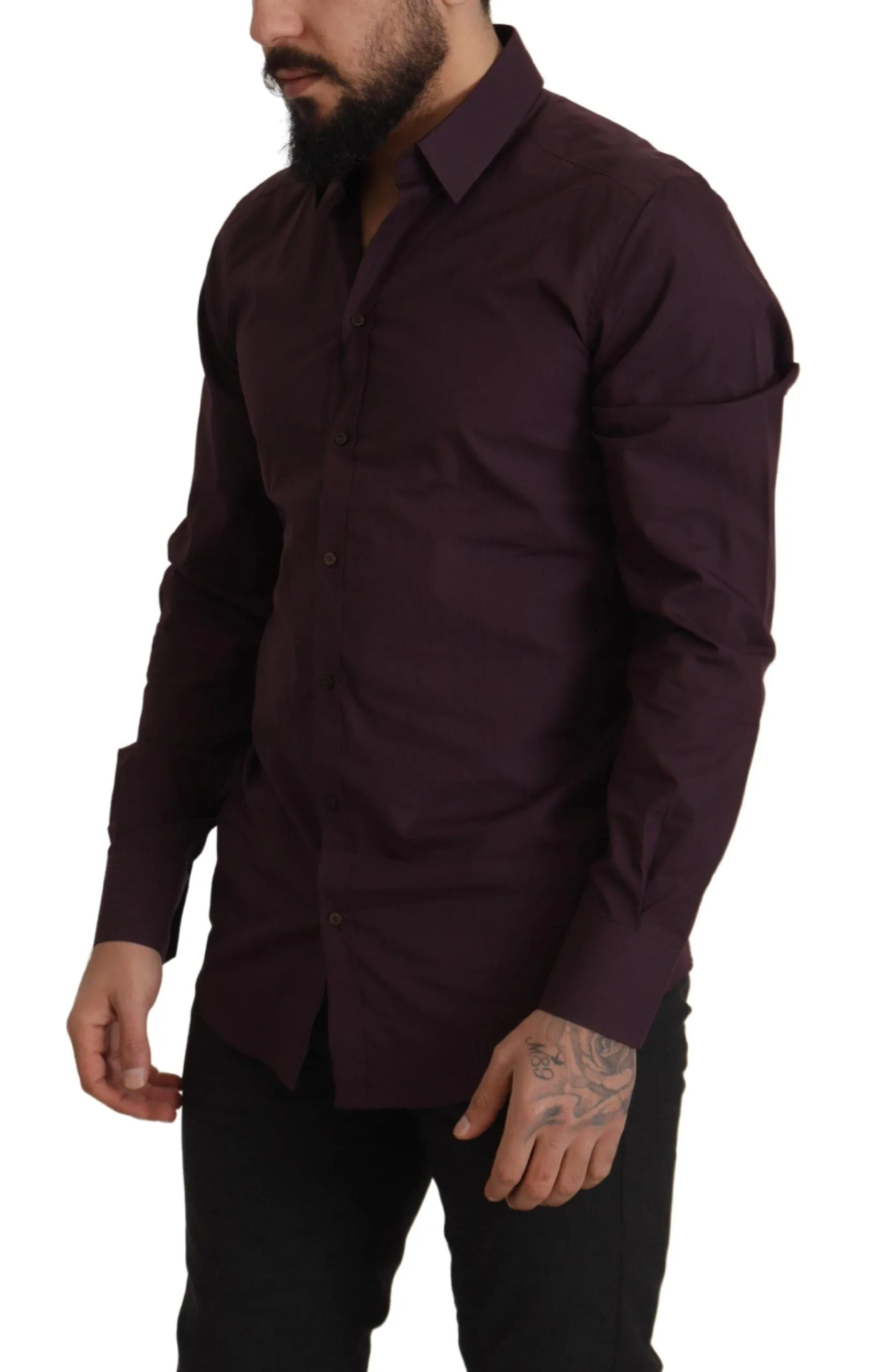 Regal Purple Slim Fit Dress Shirt sold by Louxly product image thumbnail 4