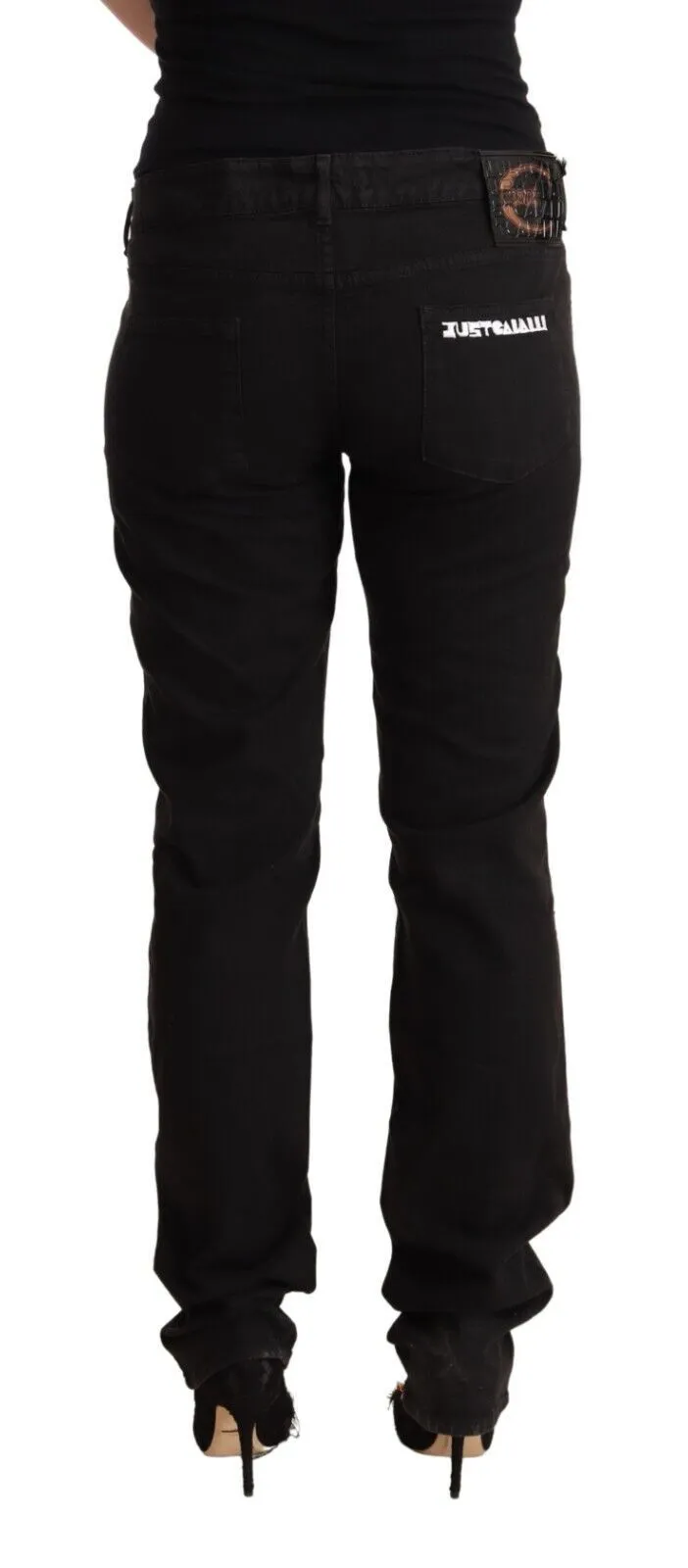 Sleek Mid-Waist Slim Fit Black Jeans sold by Louxly product image thumbnail 2
