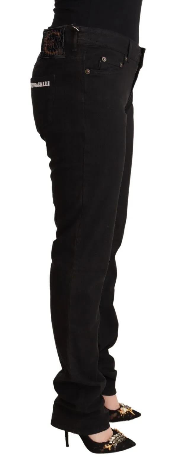 Sleek Mid-Waist Slim Fit Black Jeans sold by Louxly product image thumbnail 3