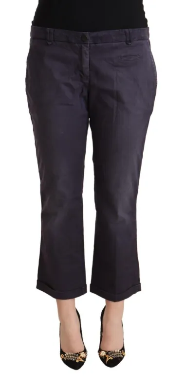 Chic Low Waist Cropped Pants in Black sold by Louxly