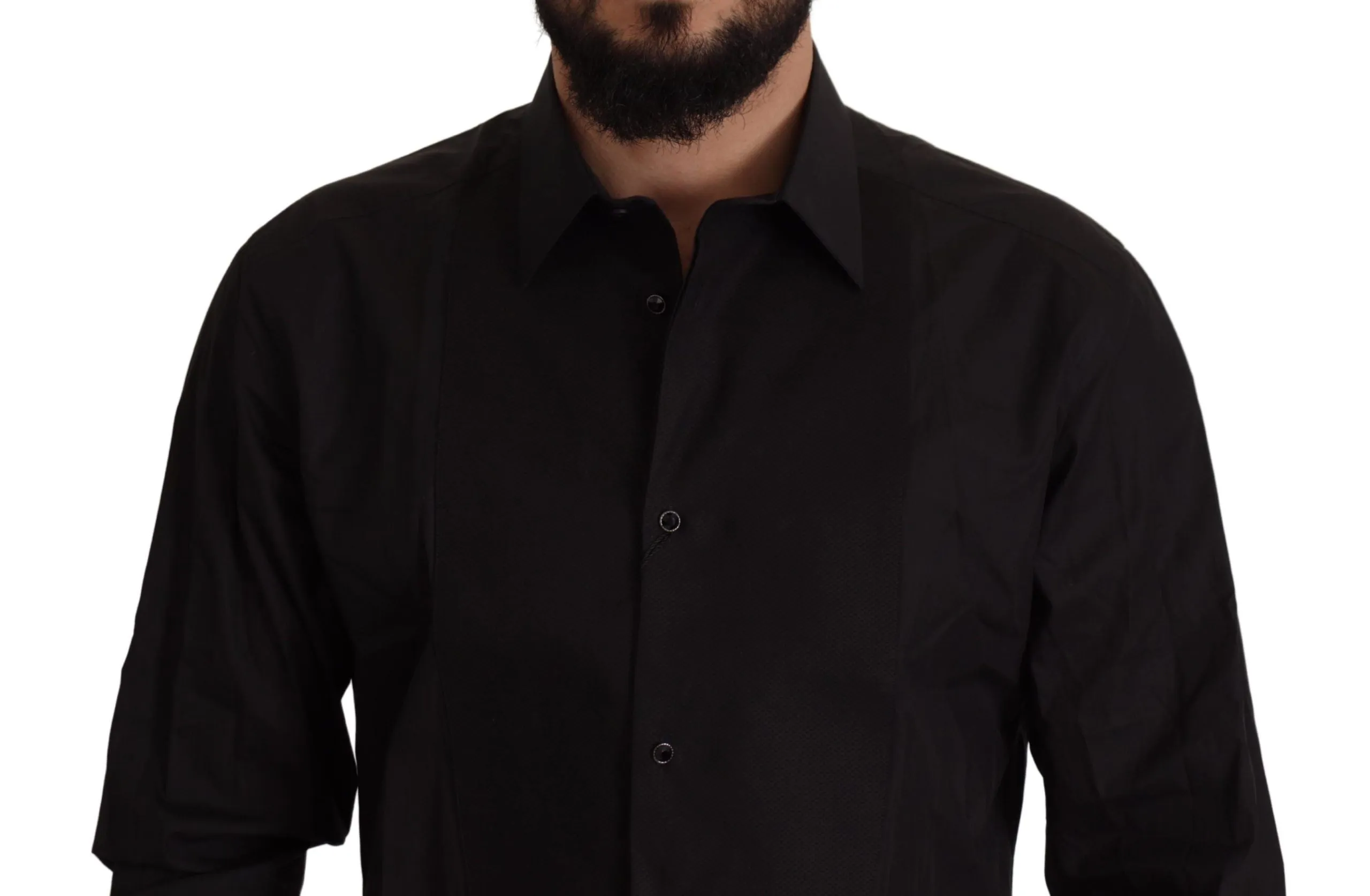 Sleek Black Tuxedo Dress Shirt - Slim Fit sold by Louxly product image thumbnail 4