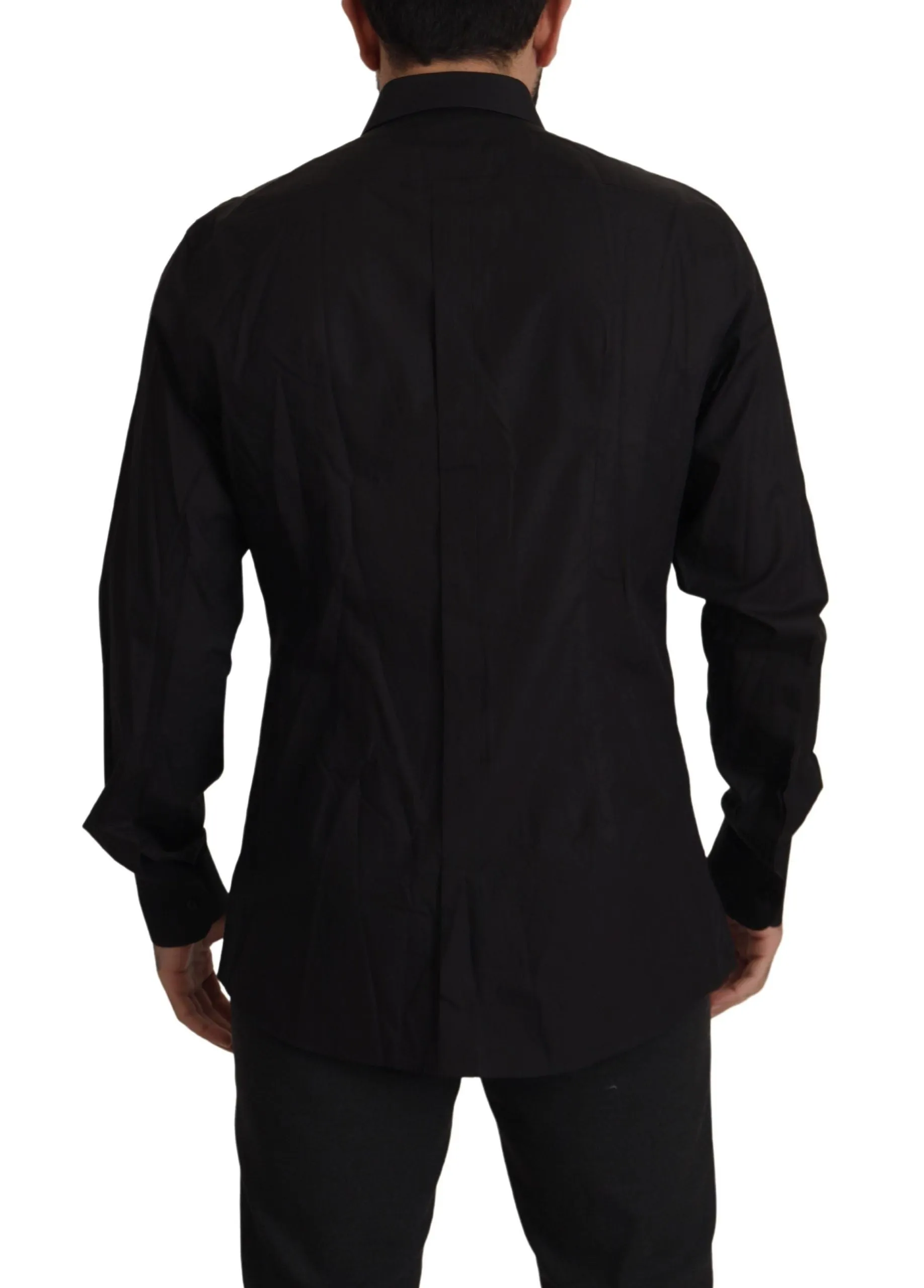 Sleek Black Tuxedo Dress Shirt - Slim Fit sold by Louxly product image thumbnail 3