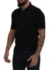 Elegant Black Silk Blend Polo T-Shirt sold by Louxly