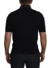 Elegant Black Silk Blend Polo T-Shirt sold by Louxly