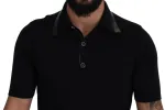 Elegant Black Silk Blend Polo T-Shirt sold by Louxly
