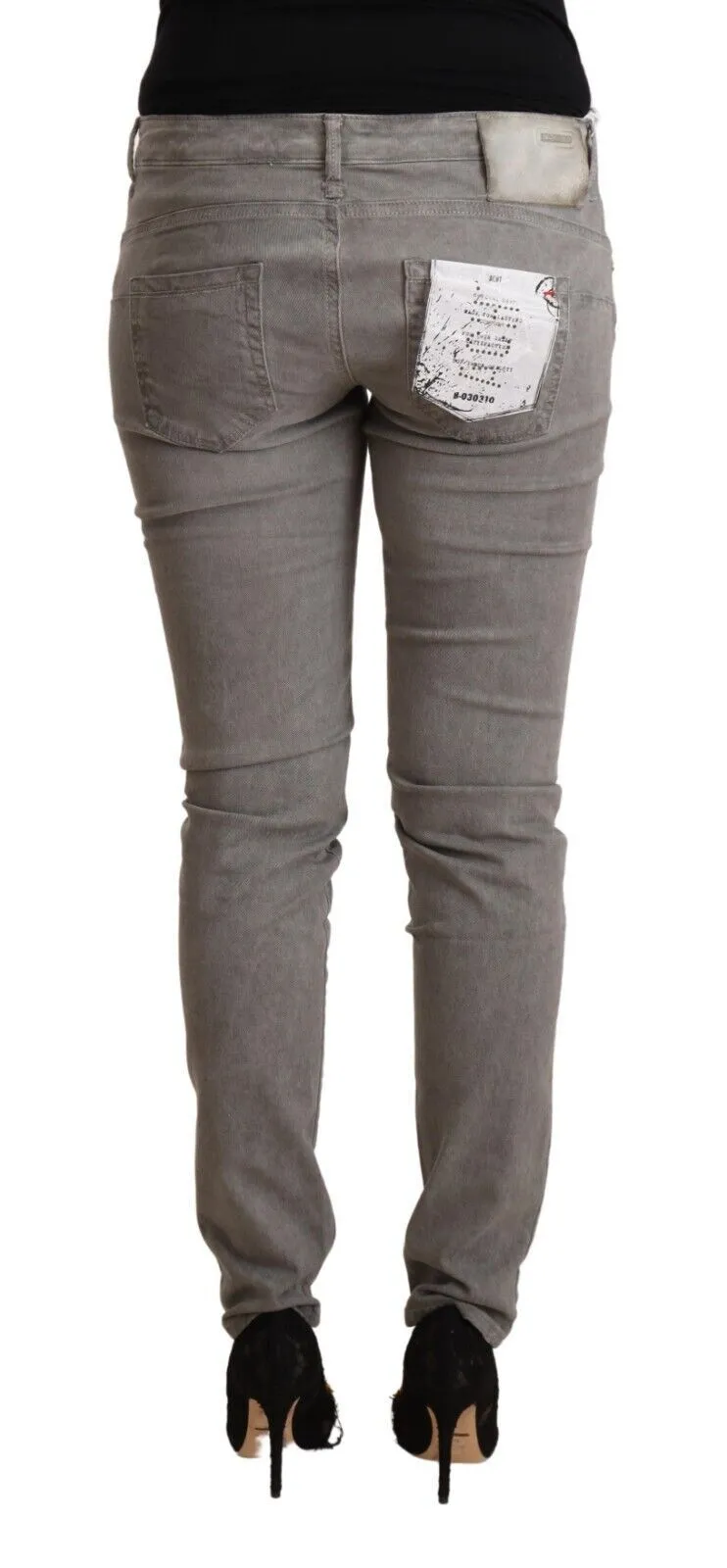Sleek Gray Skinny Low Waist Jeans sold by Louxly product image thumbnail 3