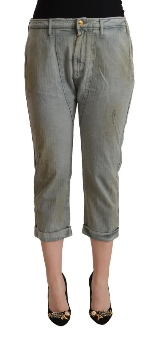 Chic Mid Waist Cropped Skinny Pants sold by Louxly