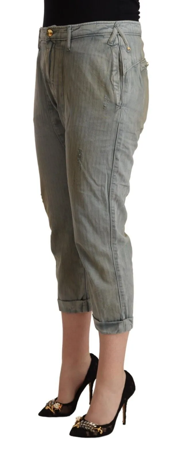Chic Mid Waist Cropped Skinny Pants sold by Louxly product image thumbnail 2
