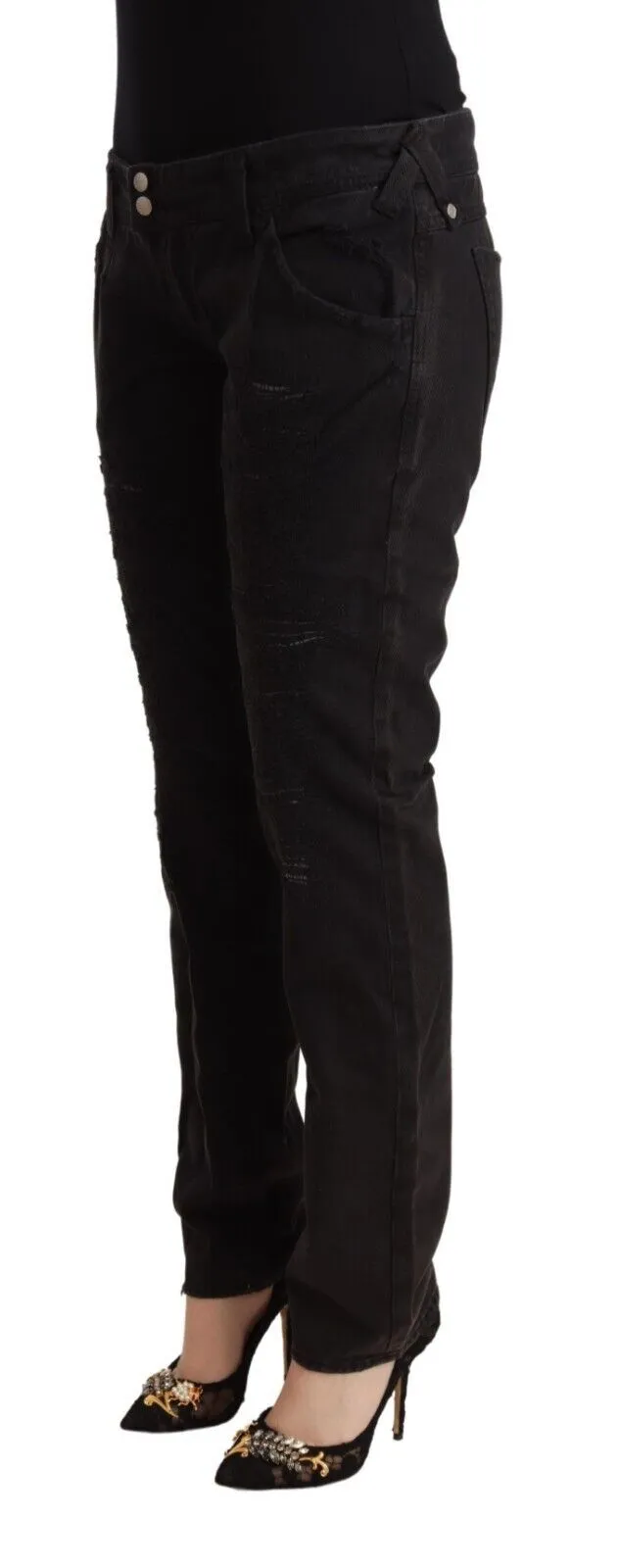 Chic Low Waist Black Slim Fit Jeans sold by Louxly product image thumbnail 2
