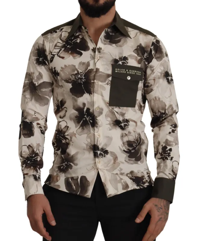 Floral Print Casual Cotton Shirt sold by Louxly