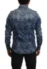 Elegant Slim Fit Casual Blue Men's Shirt sold by Louxly